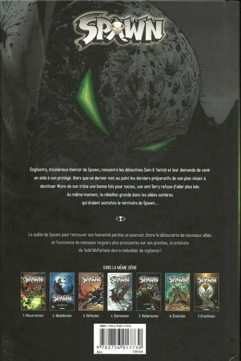 Verso de l'album Spawn Tome 7 Crucifixion