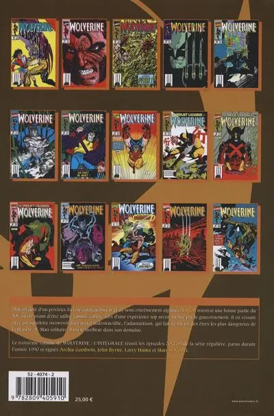 Verso de l'album Wolverine - L'Intégrale Tome 3 1990