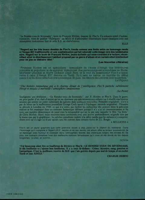 Verso de l'album Albany & Sturgess Tome 1 Le rendez-vous de Sevenoaks
