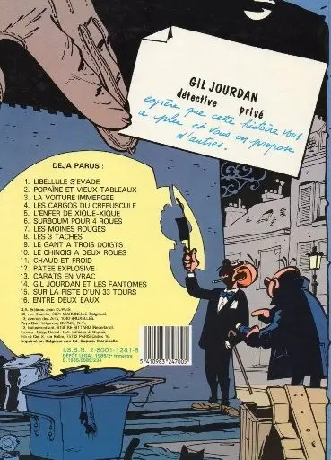 Verso de l'album Gil Jourdan Tome 6 Surboum pour 4 roues