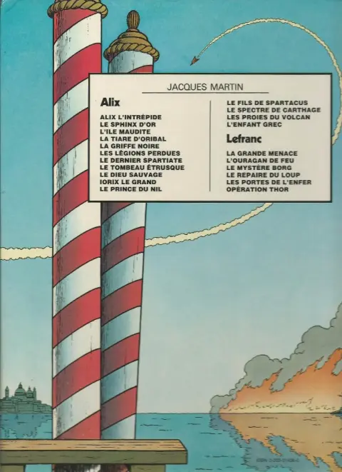 Verso de l'album Lefranc Tome 6 Opération Thor