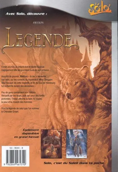 Verso de l'album Légende Tome 1 L'enfant loup