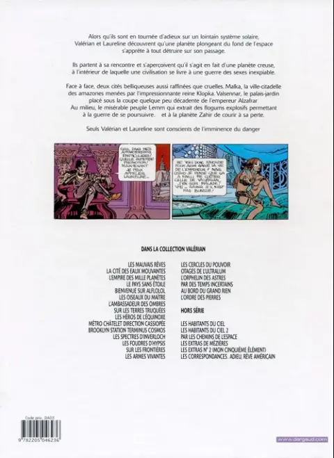 Verso de l'album Valérian Tome 3 Le pays sans étoile