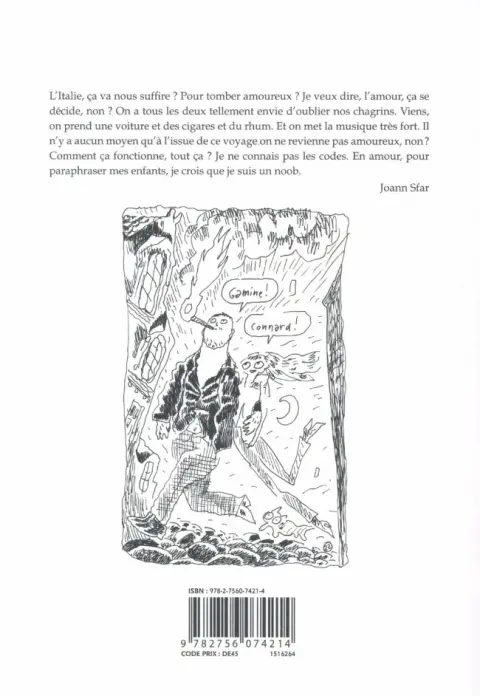 Verso de l'album Les carnets de Joann Sfar Tome 11 Je t'aime ma chatte
