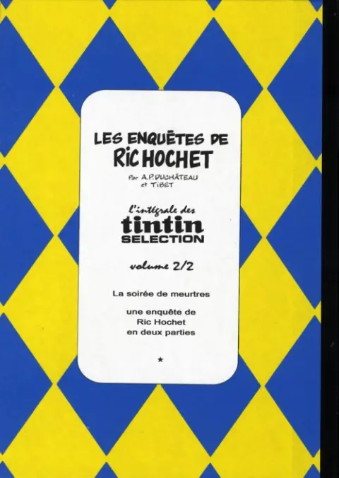 Verso de l'album Les enquêtes de Ric Hochet Volume 2
