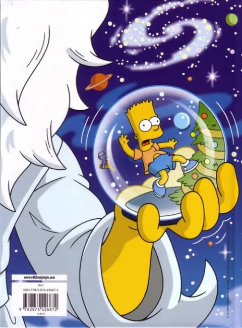 Verso de l'album Les Simpson Embûches de Noël