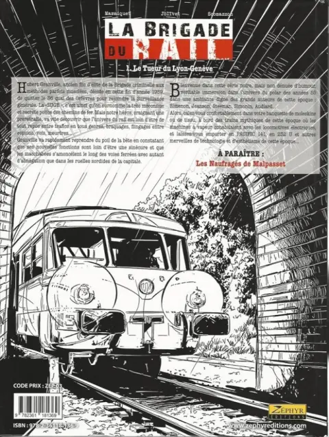 Verso de l'album La Brigade du rail Tome 1 Le Tueur du Lyon-Genève