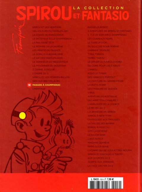 Verso de l'album Spirou et Fantasio La collection Tome 16 Panade à Champignac