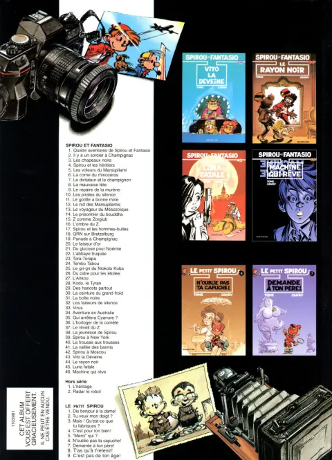 Verso de l'album Spirou et Fantasio Tome 25 Le Gri-gri du Niokolo-Koba
