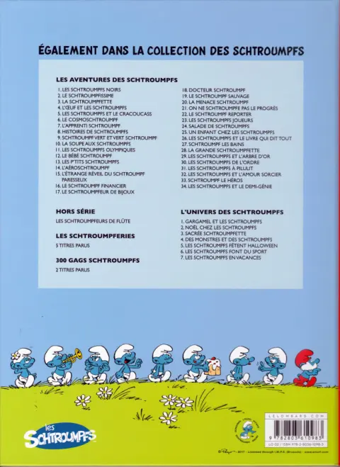 Verso de l'album Les Schtroumpfs Tome 17 Le schtroumpfeur de bijoux