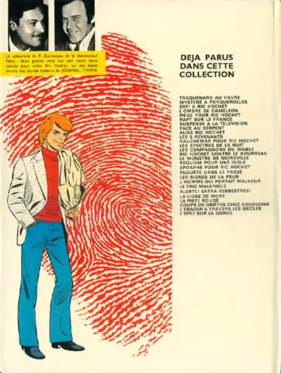 Verso de l'album Ric Hochet Tome 27 L'épée sur la gorge