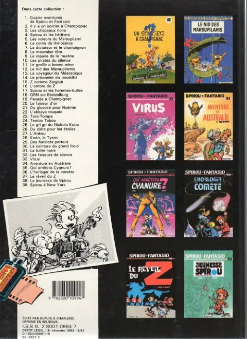 Verso de l'album Spirou et Fantasio Tome 31 La boîte noire