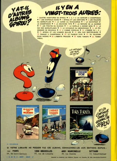 Verso de l'album Spirou et Fantasio Tome 20 Le faiseur d'or