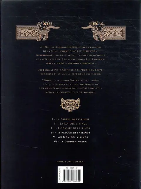 Verso de l'album Chroniques Barbares Intégrale II Tomes 4 à 6