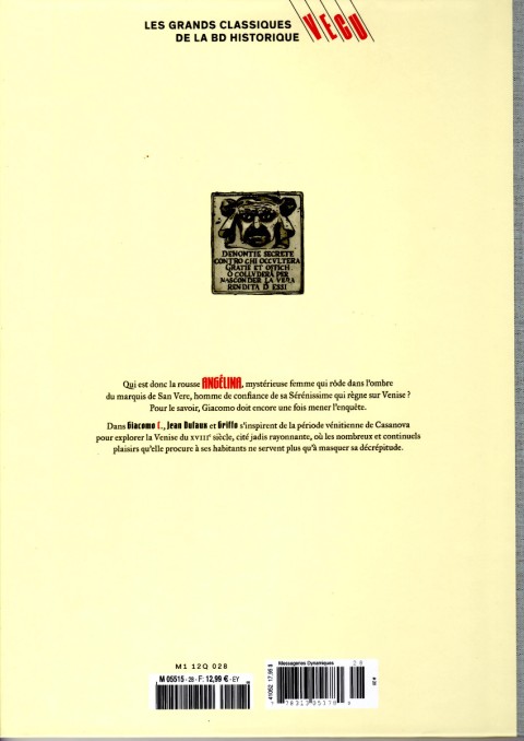 Verso de l'album Les grands Classiques de la BD Historique Vécu - La Collection Tome 29 Giacomo C. - Tome VII : Angélina