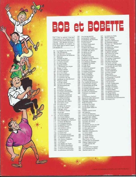Verso de l'album Bob et Bobette Gentil lilleham