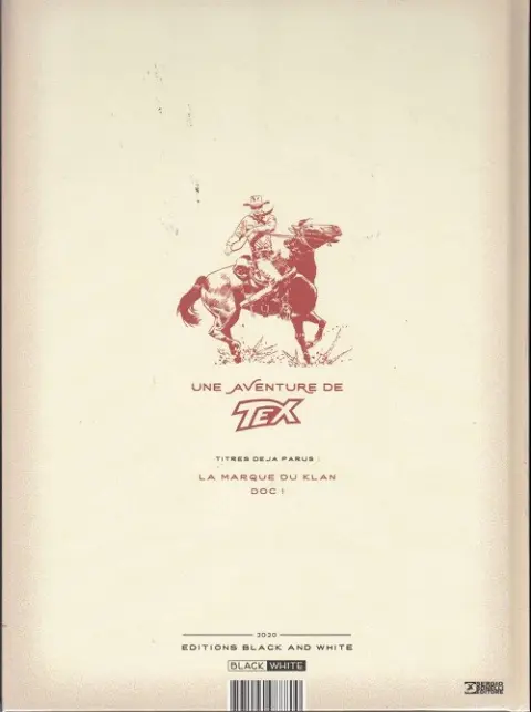 Verso de l'album Tex 2 Doc !
