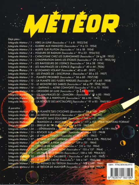 Verso de l'album Météor 18