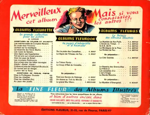 Verso de l'album Sylvain et Sylvette Tome 11 Alerte ! Alerte ! Alerte !