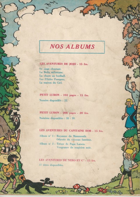 Verso de l'album Les Aventures de Jojo Tome 4 Les pilules pourpres