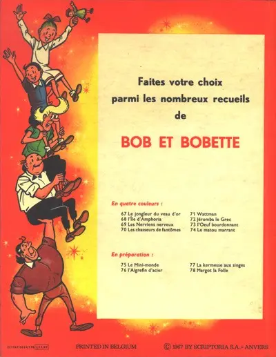 Verso de l'album Bob et Bobette Tome 75 Le mini-monde