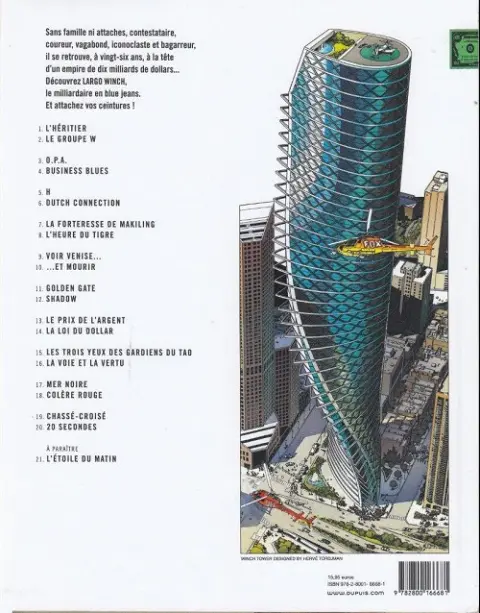 Verso de l'album Largo Winch Tome 20 20 secondes