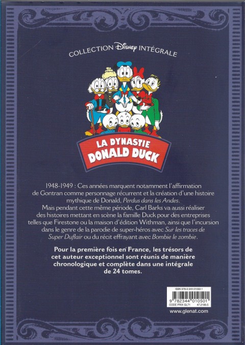 Verso de l'album La Dynastie Donald Duck Tome 23 Perdus dans les Andes et autres histoires (1948 - 1949)