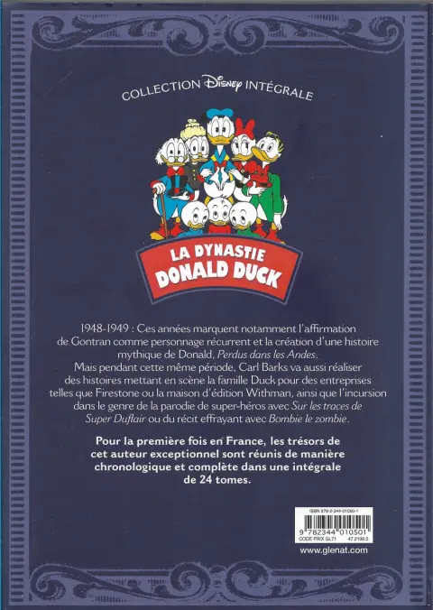 Verso de l'album La Dynastie Donald Duck Tome 23 Perdus dans les Andes et autres histoires (1948 - 1949)