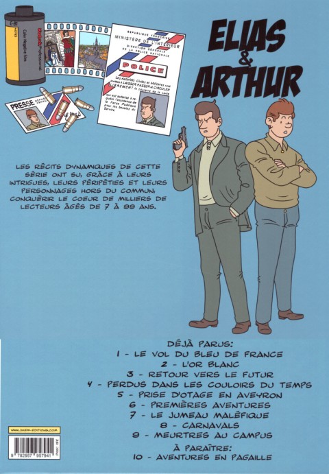 Verso de l'album Elias & Arthur Tome 2 Meurtres au campus
