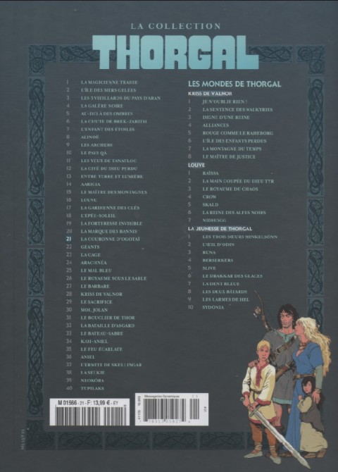 Verso de l'album Thorgal - La collection Tome 21 La couronne d'Ogotaï