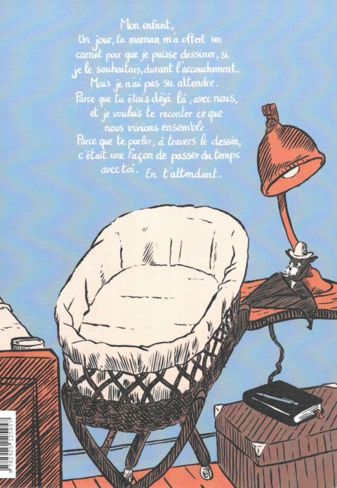 Verso de l'album En t'attendant Journal d'un papa impatient