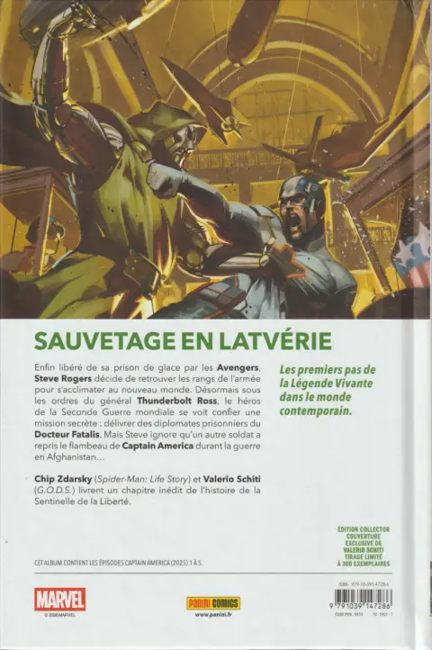 Verso de l'album Captain America 1 Nos guerre secrètes