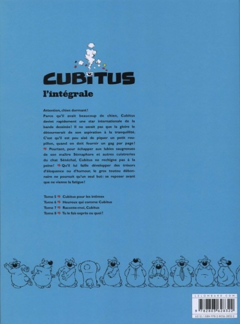 Verso de l'album Cubitus L'intégrale Tome 2