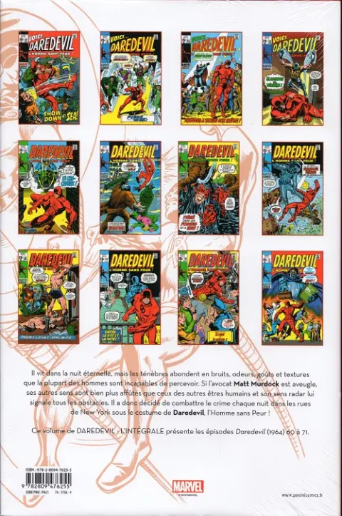 Verso de l'album Daredevil - L'Intégrale Tome 6 1970