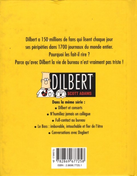 Verso de l'album Dilbert Vents d'Ouest Tome 3 Pas besoin d'expérience quand on a la grosse tête