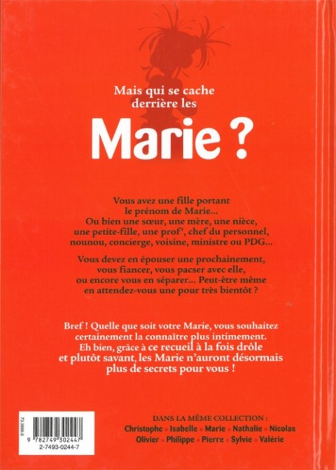 Verso de l'album L'Encyclopédie des prénoms en BD Tome 9 Marie