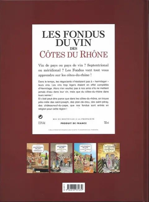 Verso de l'album Les Fondus du vin Tome 3 Côtes du Rhône