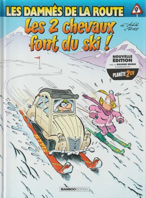 Couverture de l'album Les damnés de la route Tome 9 Les 2 chevaux font du ski !