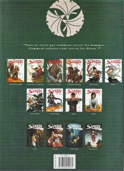 Verso de l'album Samurai Légendes Tome 4 Vents de colère
