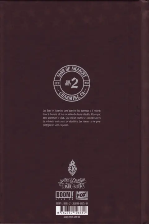 Verso de l'album Sons of Anarchy Tome 2