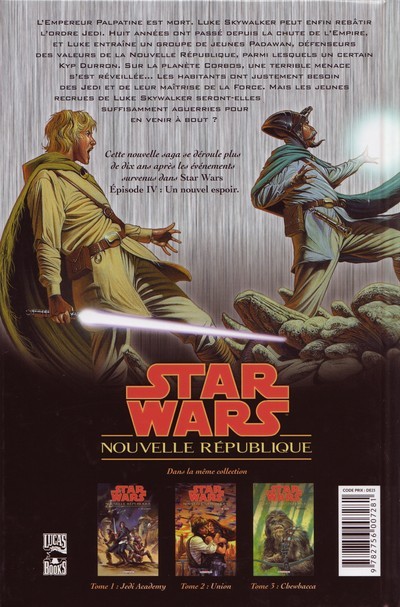 Verso de l'album Star Wars - Nouvelle République Tome 1 Jedi Academy