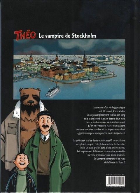 Verso de l'album Théo Tome 1 Le sang de la momie : Le vampire de Stockholm