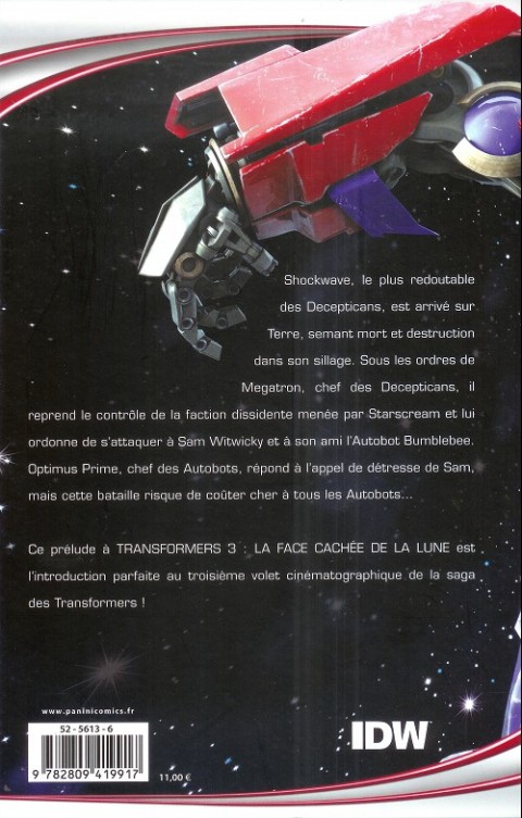 Verso de l'album Transformers Tome 4 La Face cachée de la Lune - La Tempête