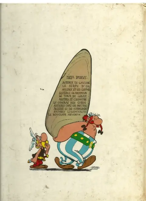 Verso de l'album Astérix Tome 1 Astérix le gaulois