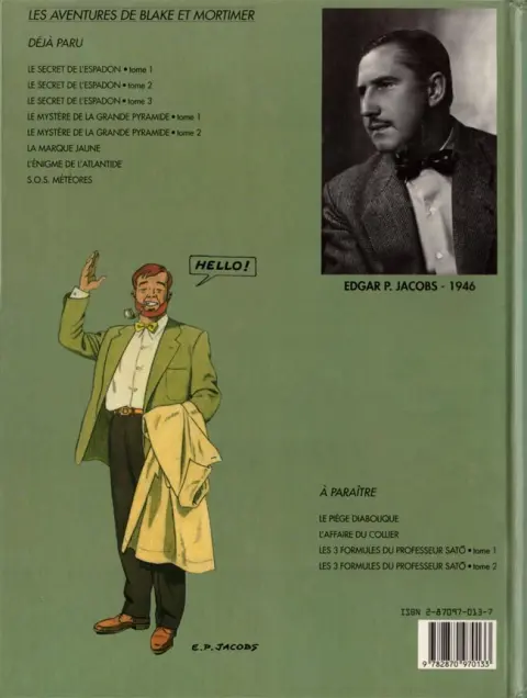 Verso de l'album Blake et Mortimer Tome 7 L'énigme de l'Atlantide