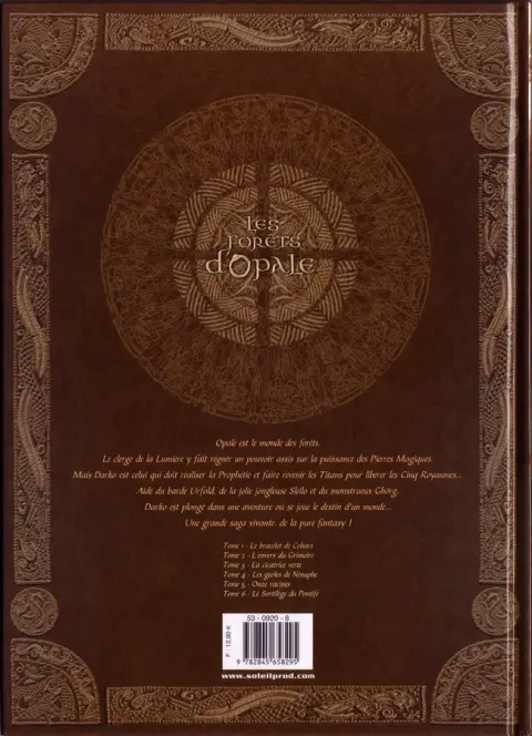 Verso de l'album Les Forêts d'Opale Tome 1 Le bracelet de Cohars