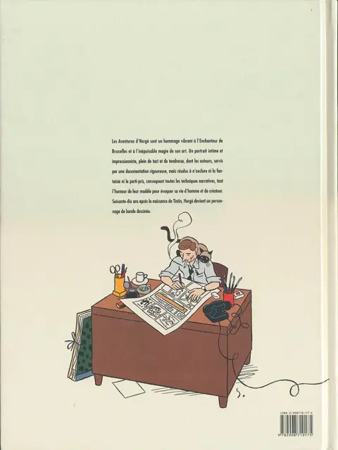 Verso de l'album Les aventures d'Hergé
