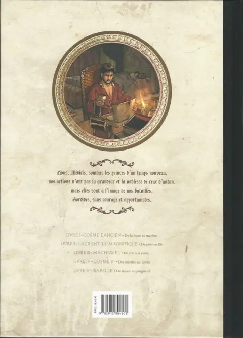 Verso de l'album Médicis Tome 1 Cosme l'Ancien - De la boue au marbre