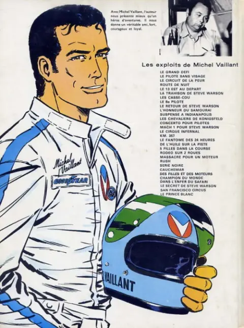 Verso de l'album Michel Vaillant Tome 6 La trahison de Steve Warson