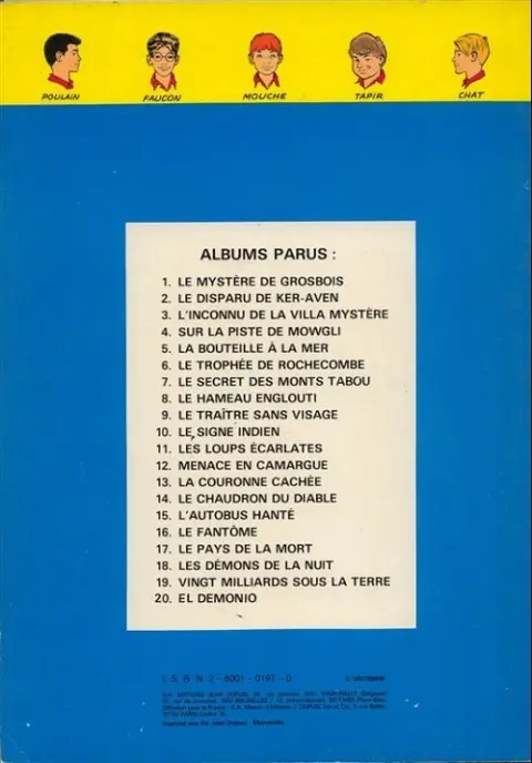 Verso de l'album La Patrouille des Castors Tome 7 Le secret des Monts Tabou